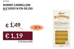 Prezzemolo e Vitale Rummo cannelloni all'uovo N.176 offerta