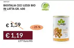 Prezzemolo e Vitale Bioitalia ceci lessi bio in latta offerta