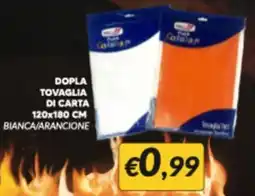 Supermercati Visotto Dopla tovaglia di carta bianca/arancione offerta
