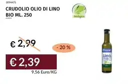 Prezzemolo e Vitale Crudolio olio di lino bio offerta
