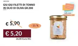 Prezzemolo e Vitale Giu giu filetti di tonno in olio di oliva offerta