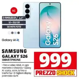 Comet SAMSUNG GALAXY S26 SMARTPHONE offerta