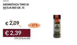 Prezzemolo e Vitale Aromathica timo di sicilia bio offerta