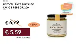 Prezzemolo e Vitale Le eccellenze p&v sugo cacio e pepe offerta