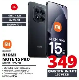Comet Xiaomi REDMI NOTE 15 PRO SMARTPHONE offerta