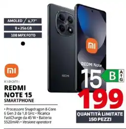 Comet Xiaomi REDMI NOTE 15 SMARTPHONE offerta