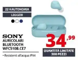 Comet SONY AURICOLARI BLUETOOTH WFC510B.CE7 offerta