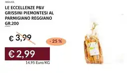 Prezzemolo e Vitale Le eccellenze p&v grissini piemontesi al parmigiano reggiano offerta
