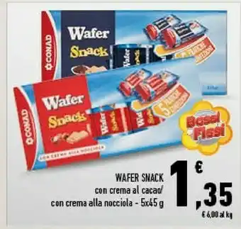 Conad Conad - wafer snack con crema al cacao offerta