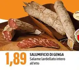 Madis SALUMIFICIO DI GENGA Salame lardellato intero all'etto offerta