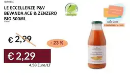 Prezzemolo e Vitale Le eccellenze p&v bevanda ace & zenzero bio offerta