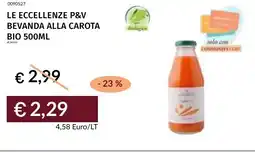 Prezzemolo e Vitale Le eccellenze p&v bevanda alla carota bio offerta