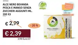 Prezzemolo e Vitale Alce nero bevanda pesca e mango senza zuccheri aggiunti offerta