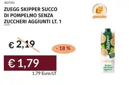 Prezzemolo e Vitale Zuegg skipper succo di pompelmo senza zuccheri aggiunti offerta