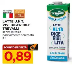 Alì Supermercati Latte u.h.t. vivi digeribile TREVALLI offerta