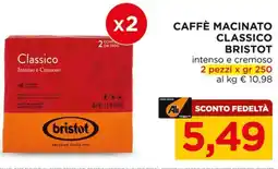 Alì Supermercati Caffè macinato classico BRISTOT offerta