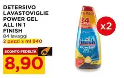 Alì Supermercati Detersivo lavastoviglie power gel all in 1 FINISH offerta
