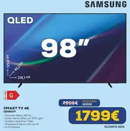 Euronics SAMSUNG SMART TV 4K QE98Q7F offerta