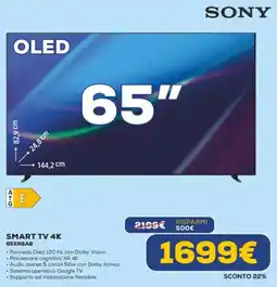 Euronics SONY SMART TV 4K 65XR8AB offerta