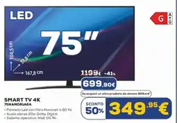 Euronics LG SMART TV 4K 75NANO81A6A offerta