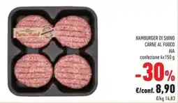Conad Hamburger di suino carne al fuoco AIA offerta