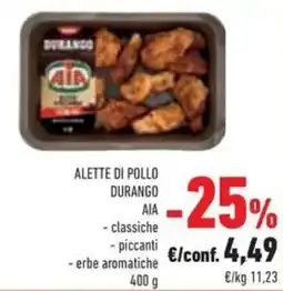 Conad Alette di pollo durango AIA offerta