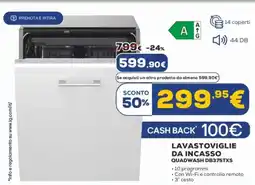 Euronics LG LAVASTOVIGLIE DA INCASSO QUADWASH DB375TXS offerta