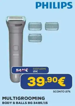 Euronics PHILIPS MULTIGROOMING BODY & BALLS BG 3485/15 offerta