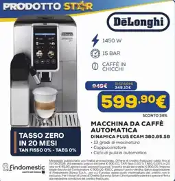 Euronics DeLonghi MACCHINA DA CAFFÈ AUTOMATICA DINAMICA PLUS ECAM 380.85.SB offerta