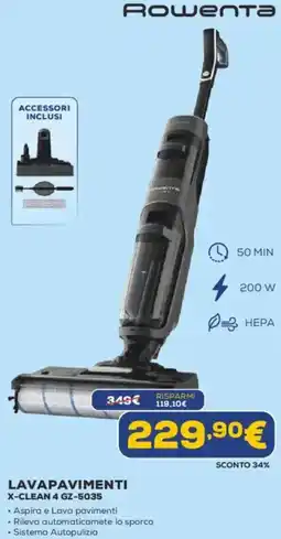 Euronics Rowenta LAVAPAVIMENTI X-CLEAN 4 GZ-5035 offerta