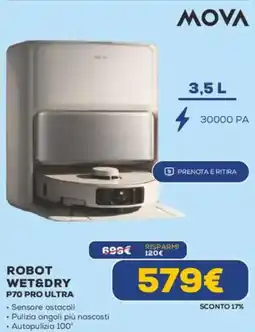 Euronics ΜΟVA ROBOT WET&DRY P70 PRO ULTRA offerta