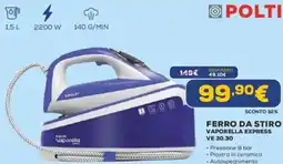 Euronics POLTI FERRO DA STIRO VAPORELLA EXPRESS VE 30.30 offerta