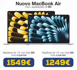 Euronics MacBook Air 15" con Chip M5 offerta
