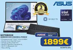 Euronics ASUS NOTEBOOK ZENBOOK DUO UX8406CA-PZ961W offerta