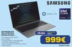 Euronics SAMSUNG NOTEBOOK GALAXY BOOK 5 NP750XHD KD5IT offerta