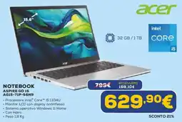 Euronics acer NOTEBOOK ASPIRE GO 15 AG15-71P-56N9 offerta