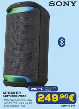 Euronics SONY SPEAKER PARTYBOX XV500 offerta