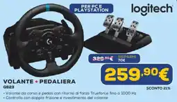 Euronics logitech VOLANTE + PEDALIERA G923 offerta