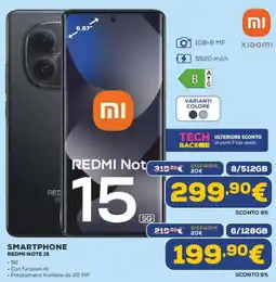 Euronics Xiaomi SMARTPHONE REDMI NOTE offerta