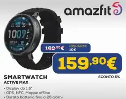 Euronics Amazfit smartwatch active max offerta