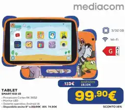 Euronics mediacom TABLET SMART KID 10 offerta