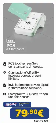 Euronics Sumup solo pos & stampante offerta