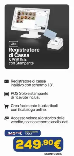 Euronics Sumup lite registratore di cassa & pos solo con stampante offerta