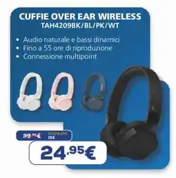 Euronics PHILIPS CUFFIE OVER EAR WIRELESS TAH4209BK/BL/PK/WT offerta