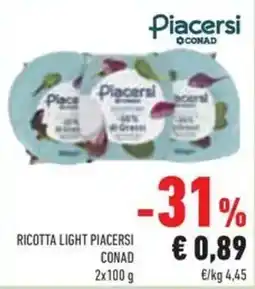Conad Ricotta light PIACERSI CONAD offerta