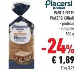 Conad Pane a fette PIACERSI CONAD offerta