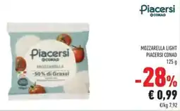 Conad Mozzarella light PIACERSI CONAD offerta