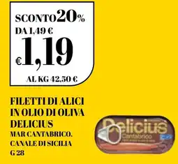 Ekom Filetti di alici in olio di oliva DELICIUS offerta
