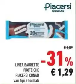 Conad Linea barrette proteiche PIACERSI CONAD offerta