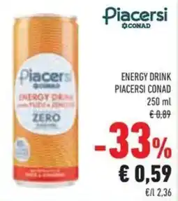 Conad Energy drink PIACERSI CONAD offerta